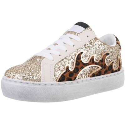 Ital-Design Sneakers Low für Damen in Gold und Braun Ital-Design Sneakers Low für Damen in Gold und Braun