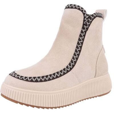 Ital-Design Plateaustiefeletten für Damen in Beige Ital-Design Plateaustiefeletten für Damen in Beige