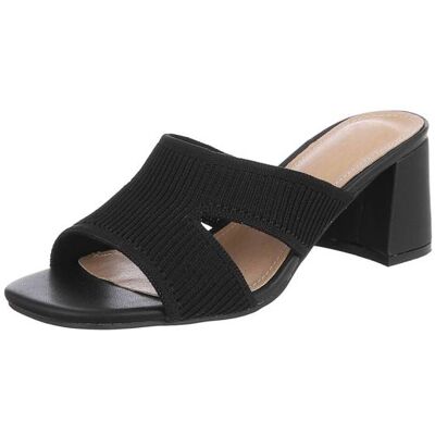Ital-Design Pantoletten für Damen in Schwarz Ital-Design Pantoletten für Damen in Schwarz