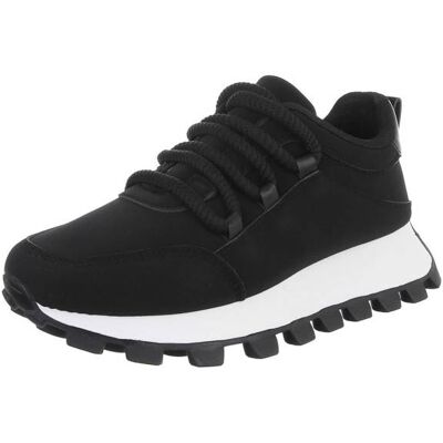 Ital-Design Sneakers Low für Damen in Schwarz Ital-Design Sneakers Low für Damen in Schwarz