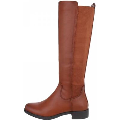 Ital-Design Flache Stiefel für Damen in Camel Ital-Design Flache Stiefel für Damen in Camel