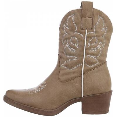 Ital-Design Western- & Bikerboots für Damen in Hellbraun Ital-Design Western- & Bikerboots für Damen in Hellbraun