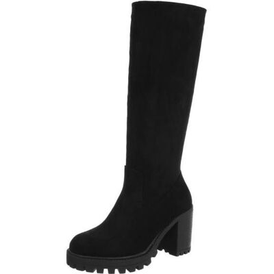 Ital-Design High-Heel Stiefel für Damen in Schwarz Ital-Design High-Heel Stiefel für Damen in Schwarz