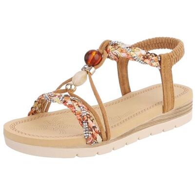 Ital-Design Riemchensandalen für Damen in Camel Ital-Design Riemchensandalen für Damen in Camel