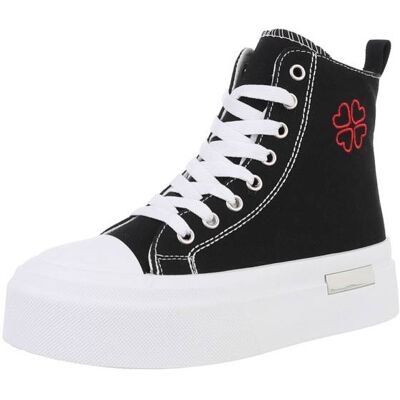 Ital-Design Sneakers High für Damen in Schwarz und Weiß Ital-Design Sneakers High für Damen in Schwarz und Weiß