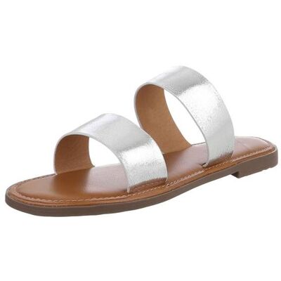 Ital-Design Pantoletten für Damen in Silber Ital-Design Pantoletten für Damen in Silber