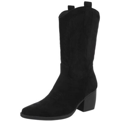Ital-Design Western- & Bikerstiefel für Damen in Schwarz Ital-Design Western- & Bikerstiefel für Damen in Schwarz