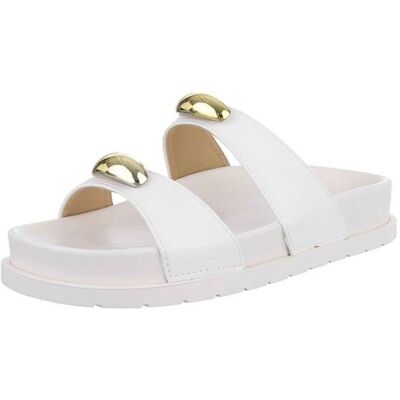 Ital-Design Pantoletten für Damen in Weiß Ital-Design Pantoletten für Damen in Weiß