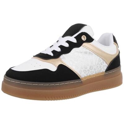 Ital-Design Sneakers Low für Damen in Schwarz und Weiß Ital-Design Sneakers Low für Damen in Schwarz und Weiß