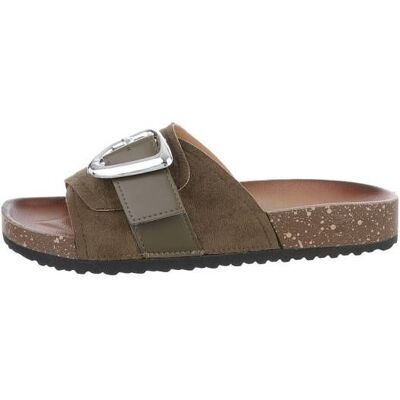 Ital-Design Pantoletten für Damen in Olive Ital-Design Pantoletten für Damen in Olive