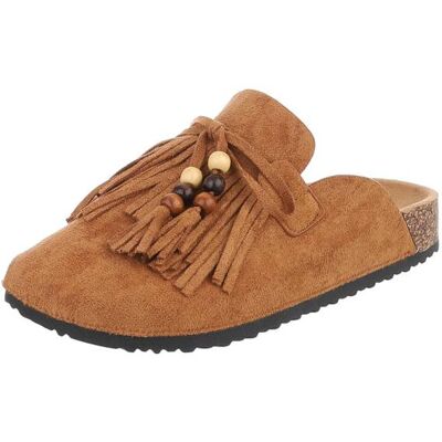 Ital-Design Pantoletten für Damen in Camel Ital-Design Pantoletten für Damen in Camel