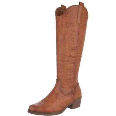 Ital-Design Western- & Bikerstiefel für Damen in Camel Ital-Design Western- & Bikerstiefel für Damen in Camel