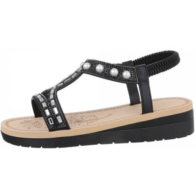Ital-Design Riemchensandalen für Damen in Schwarz Ital-Design Riemchensandalen für Damen in Schwarz