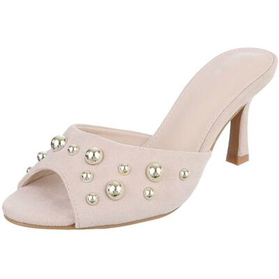 Ital-Design Pantoletten für Damen in Beige Ital-Design Pantoletten für Damen in Beige