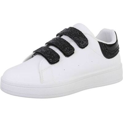 Ital-Design Sneakers Low für Damen in Weiß und Schwarz Ital-Design Sneakers Low für Damen in Weiß und Schwarz