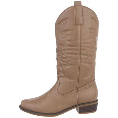 Ital-Design Western- & Bikerstiefel für Damen in Hellbraun Ital-Design Western- & Bikerstiefel für Damen in Hellbraun