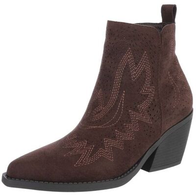 Ital-Design Western- & Bikerboots für Damen in Dunkelbraun Ital-Design Western- & Bikerboots für Damen in Dunkelbraun
