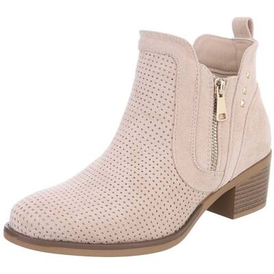 Ital-Design Klassische Stiefeletten für Damen in Beige Ital-Design Klassische Stiefeletten für Damen in Beige