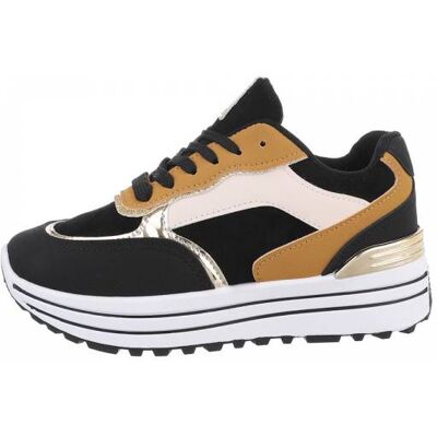 Ital-Design Sneakers Low für Damen in Schwarz und Braun Ital-Design Sneakers Low für Damen in Schwarz und Braun