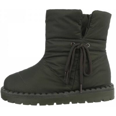Ital-Design Flache Stiefeletten für Damen in Grün Ital-Design Flache Stiefeletten für Damen in Grün
