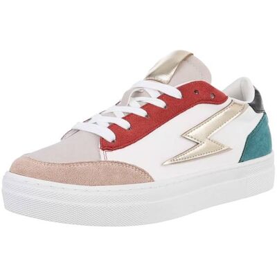 Ital-Design Sneakers Low für Damen in Weiß und Beige Ital-Design Sneakers Low für Damen in Weiß und Beige