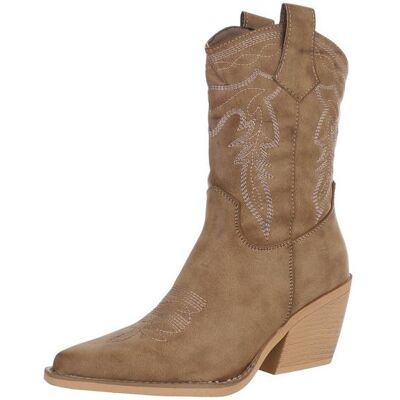 Ital-Design Western- & Bikerboots für Damen in Hellbraun Ital-Design Western- & Bikerboots für Damen in Hellbraun
