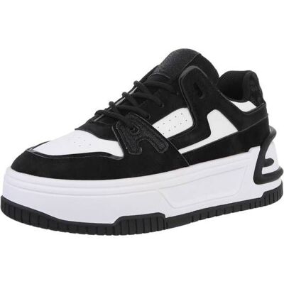 Ital-Design Sneakers Low für Damen in Schwarz und Weiß Ital-Design Sneakers Low für Damen in Schwarz und Weiß