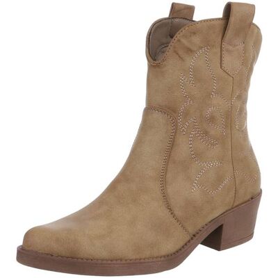 Ital-Design Western- & Bikerboots für Damen in Hellbraun Ital-Design Western- & Bikerboots für Damen in Hellbraun