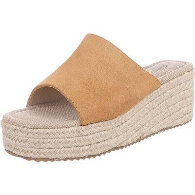 Ital-Design Plateausandaletten für Damen in Camel und Beige Ital-Design Plateausandaletten für Damen in Camel und Beige