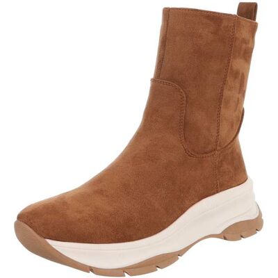 Ital-Design Plateaustiefeletten für Damen in Camel Ital-Design Plateaustiefeletten für Damen in Camel