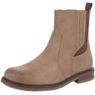 Ital-Design Flache Stiefeletten für Damen in Hellbraun Ital-Design Flache Stiefeletten für Damen in Hellbraun