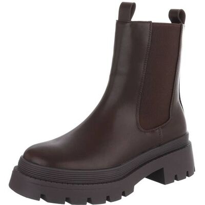 Ital-Design Plateaustiefeletten für Damen in Braun Ital-Design Plateaustiefeletten für Damen in Braun