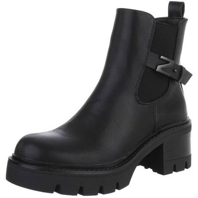 Ital-Design Plateaustiefeletten für Damen in Schwarz Ital-Design Plateaustiefeletten für Damen in Schwarz