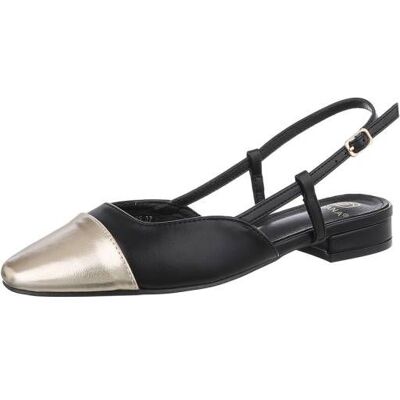 Ital-Design Schnür- & Riemchenpumps für Damen in Schwarz und Gold Ital-Design Schnür- & Riemchenpumps für Damen in Schwarz und Gold
