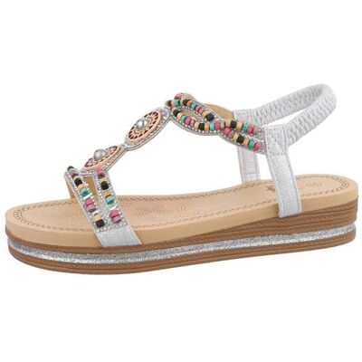 Ital-Design Riemchensandalen für Damen in Silber Ital-Design Riemchensandalen für Damen in Silber