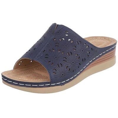 Ital-Design Pantoletten für Damen in Dunkelblau Ital-Design Pantoletten für Damen in Dunkelblau