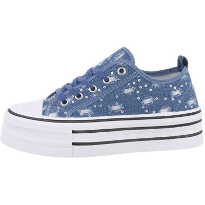 Ital-Design Sneakers Low für Damen in Blau und Weiß Ital-Design Sneakers Low für Damen in Blau und Weiß