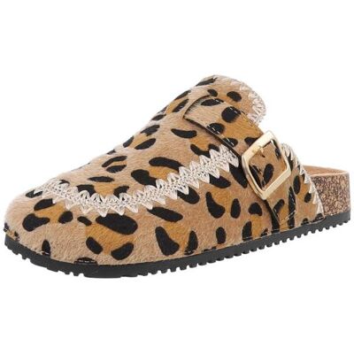 Ital-Design Pantoletten für Damen in Beige und Braun Ital-Design Pantoletten für Damen in Beige und Braun