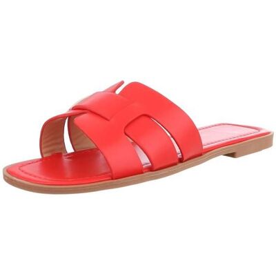 Ital-Design Pantoletten für Damen in Rot Ital-Design Pantoletten für Damen in Rot