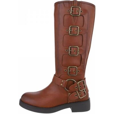 Ital-Design Western- & Bikerstiefel für Damen in Camel Ital-Design Western- & Bikerstiefel für Damen in Camel