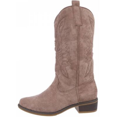 Ital-Design Western- & Bikerstiefel für Damen in Hellbraun Ital-Design Western- & Bikerstiefel für Damen in Hellbraun