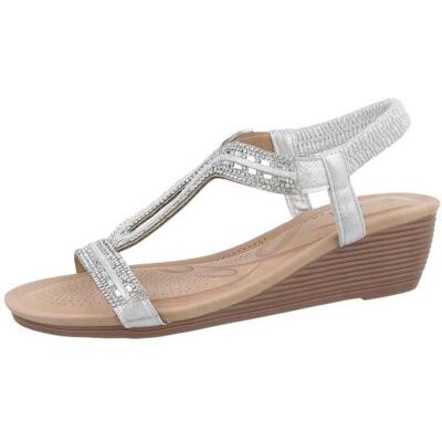 Ital-Design Keilsandaletten für Damen in Silber Ital-Design Keilsandaletten für Damen in Silber