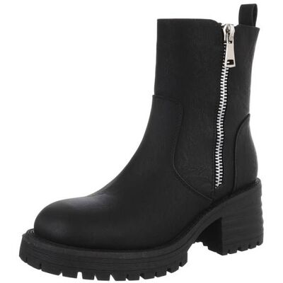 Ital-Design Plateaustiefeletten für Damen in Schwarz Ital-Design Plateaustiefeletten für Damen in Schwarz