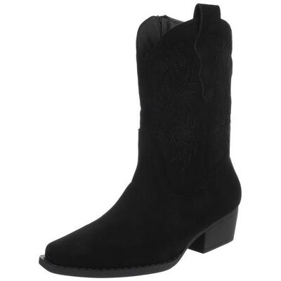Ital-Design Western- & Bikerboots für Damen in Schwarz Ital-Design Western- & Bikerboots für Damen in Schwarz