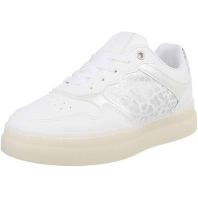 Ital-Design Sneakers Low für Damen in Weiß und Silber Ital-Design Sneakers Low für Damen in Weiß und Silber