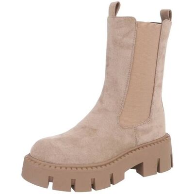 Ital-Design Plateaustiefeletten für Damen in Hellbraun Ital-Design Plateaustiefeletten für Damen in Hellbraun