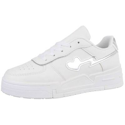 Ital-Design Sneakers Low für Damen in Weiß und Silber Ital-Design Sneakers Low für Damen in Weiß und Silber