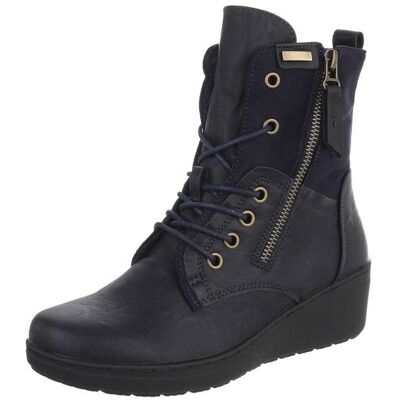 Ital-Design Schnürstiefeletten für Damen in Dunkelblau Ital-Design Schnürstiefeletten für Damen in Dunkelblau