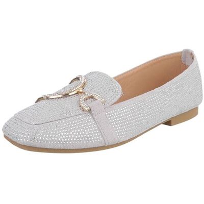 Ital-Design Slipper für Damen in Grau und Silber Ital-Design Slipper für Damen in Grau und Silber