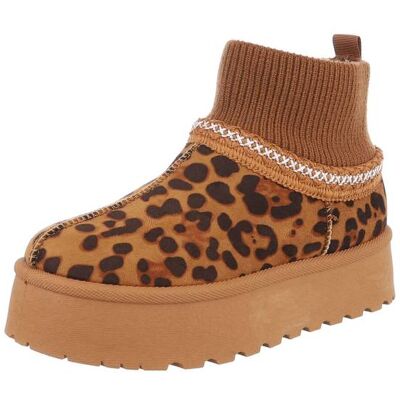 Ital-Design Plateaustiefeletten für Damen in Braun und Camel Ital-Design Plateaustiefeletten für Damen in Braun und Camel